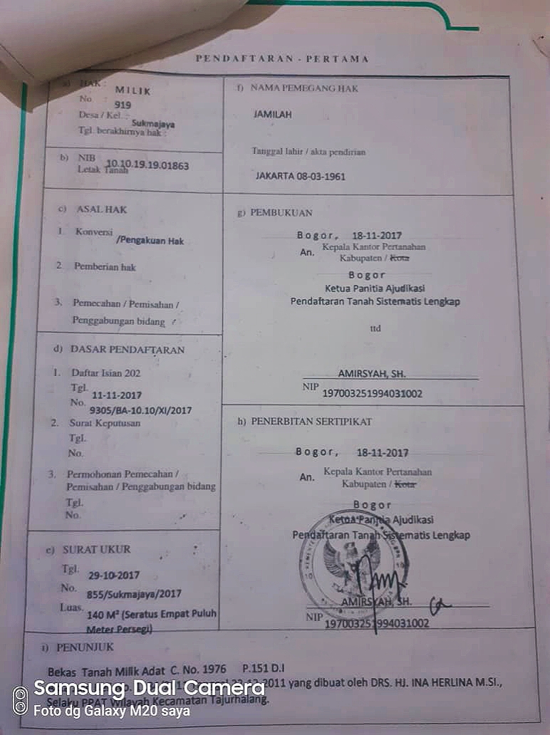 Foto: Sertifikat Tanah